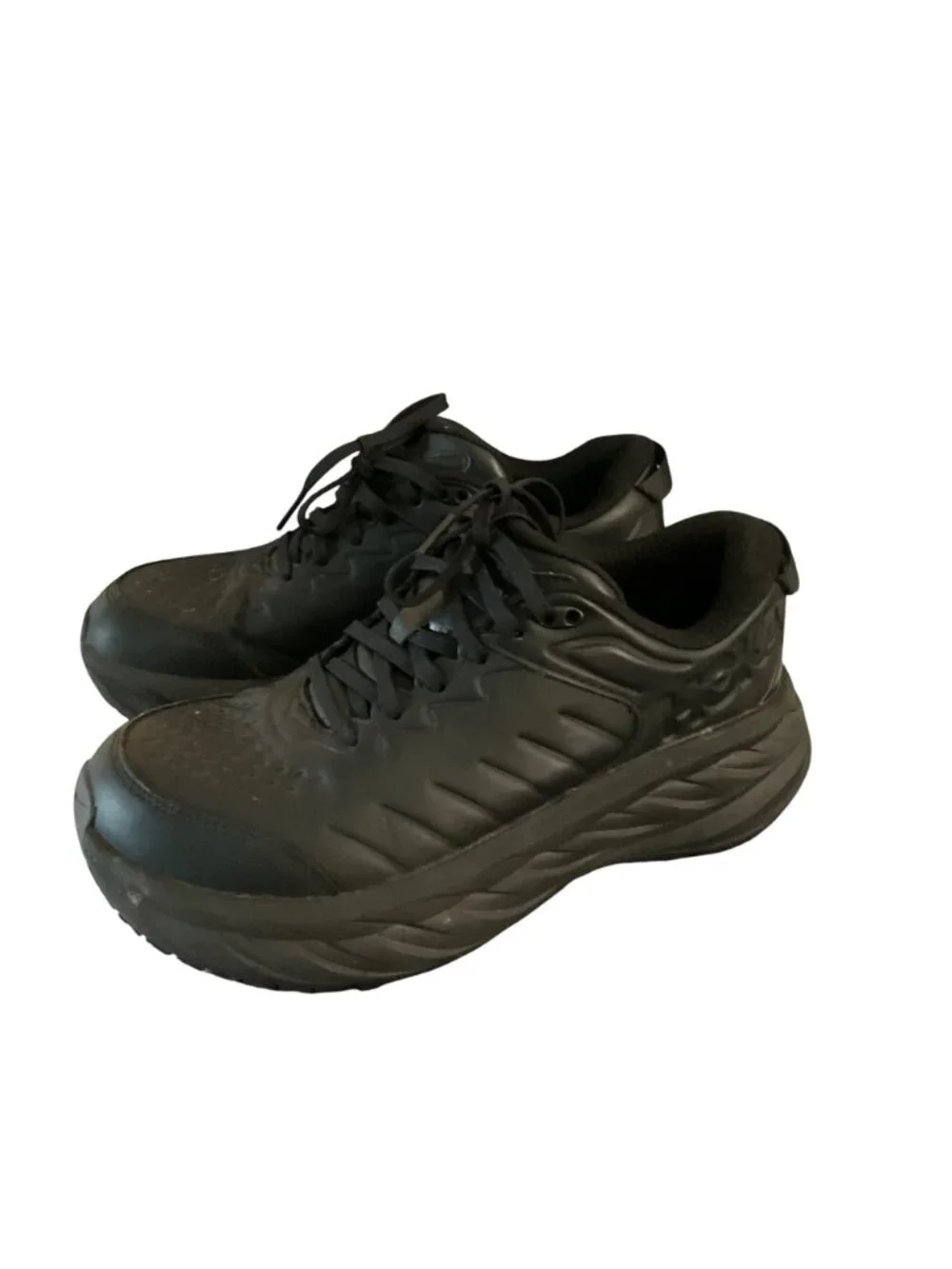 HOKA Bondi SR Leather Slip-Resistant Black Shoes Womens 7 7D WIDE work - Picture 12 of 12